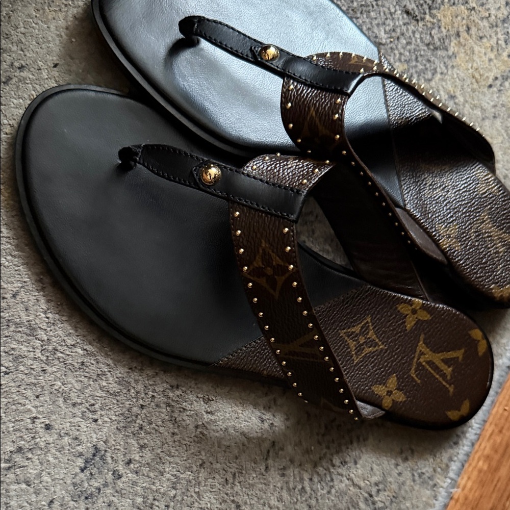 Louis Vuitton Black and Brown Sandals - Picture 4 of 7